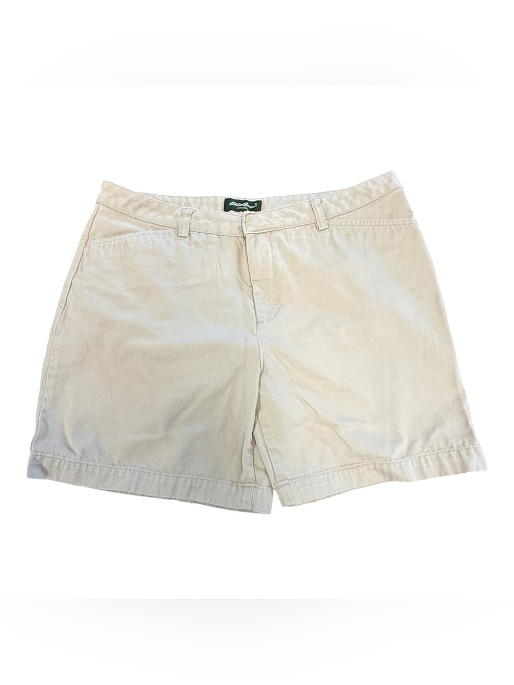 Eddie Bauer khaki Women's Bermuda Shorts size 10 100% cotton real pockets